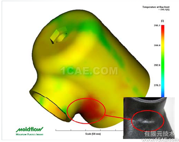 如何正確解讀Moldflow流動波前溫度結(jié)果？moldflow分析案例圖片7