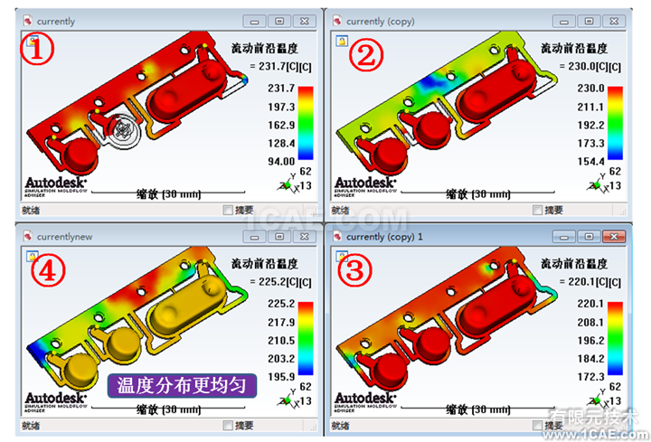 如何正確解讀Moldflow流動波前溫度結(jié)果？moldflow結(jié)果圖片9