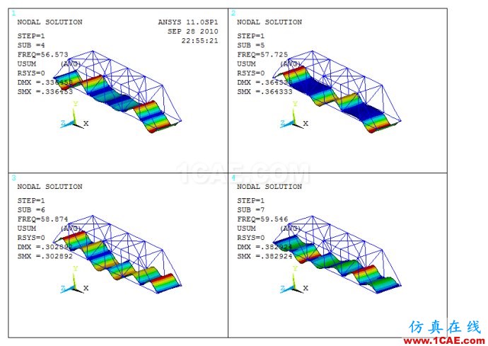 ansys 同時顯示多階模態(tài)