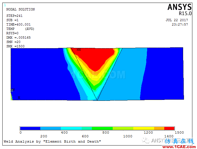ANSYS生死單元之焊接過程模擬ansys結(jié)果圖片5