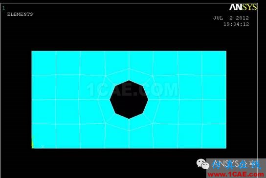 ANSYS對帶孔矩形板的應(yīng)力分析ansys培訓(xùn)的效果圖片21