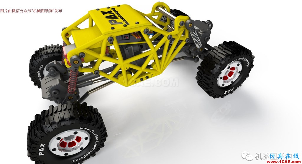 【RC遙控車】遙控大腳攀爬模型車3D圖紙 SOLIDWORKS設(shè)計(jì)solidworks simulation分析案例圖片3