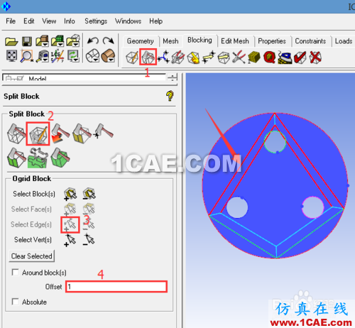 如何用ICEM對三角形特征幾何進行結(jié)構(gòu)網(wǎng)格劃分