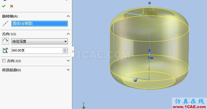 Solidworks曲面教程-旋轉(zhuǎn)曲面solidworks simulation應(yīng)用技術(shù)圖片2