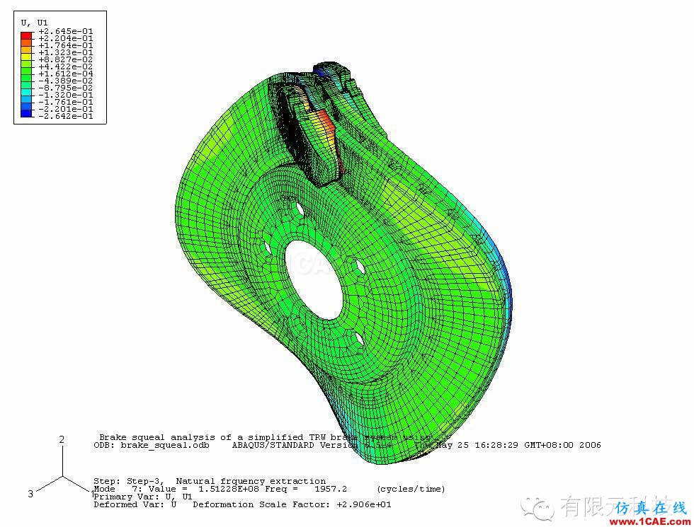 盤式制動器剎車噪音模擬分析hypermesh培訓教程圖片4