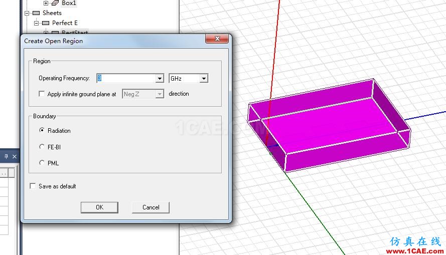 如何在AnsysEM中快速創(chuàng)建輻射邊界、PML、FeBi邊界?HFSS分析圖片2