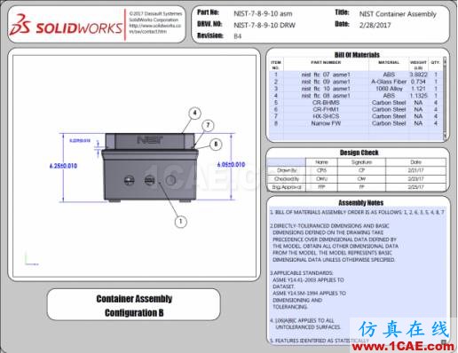 3D PDF樣本：國家標(biāo)準(zhǔn)與技術(shù)研究所（NIST）測試裝配體solidworks simulation分析案例圖片9