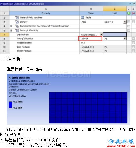 如何在ANSYS WORKBENCH中區(qū)分剛性位移與變形位移？ansys workbanch圖片5